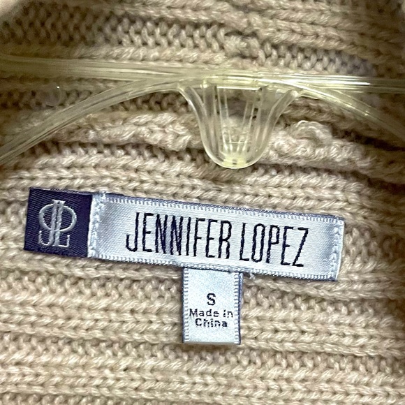 Jennifer Lopez SS Sweater Cardigan w/ Faux Fur collar Size Small - Picture 5 of 9